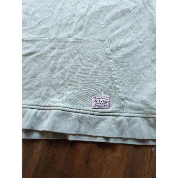 Women's Orvis Green and White Striped Hoodie Sweatshirt Size M - Picture 2 of 5